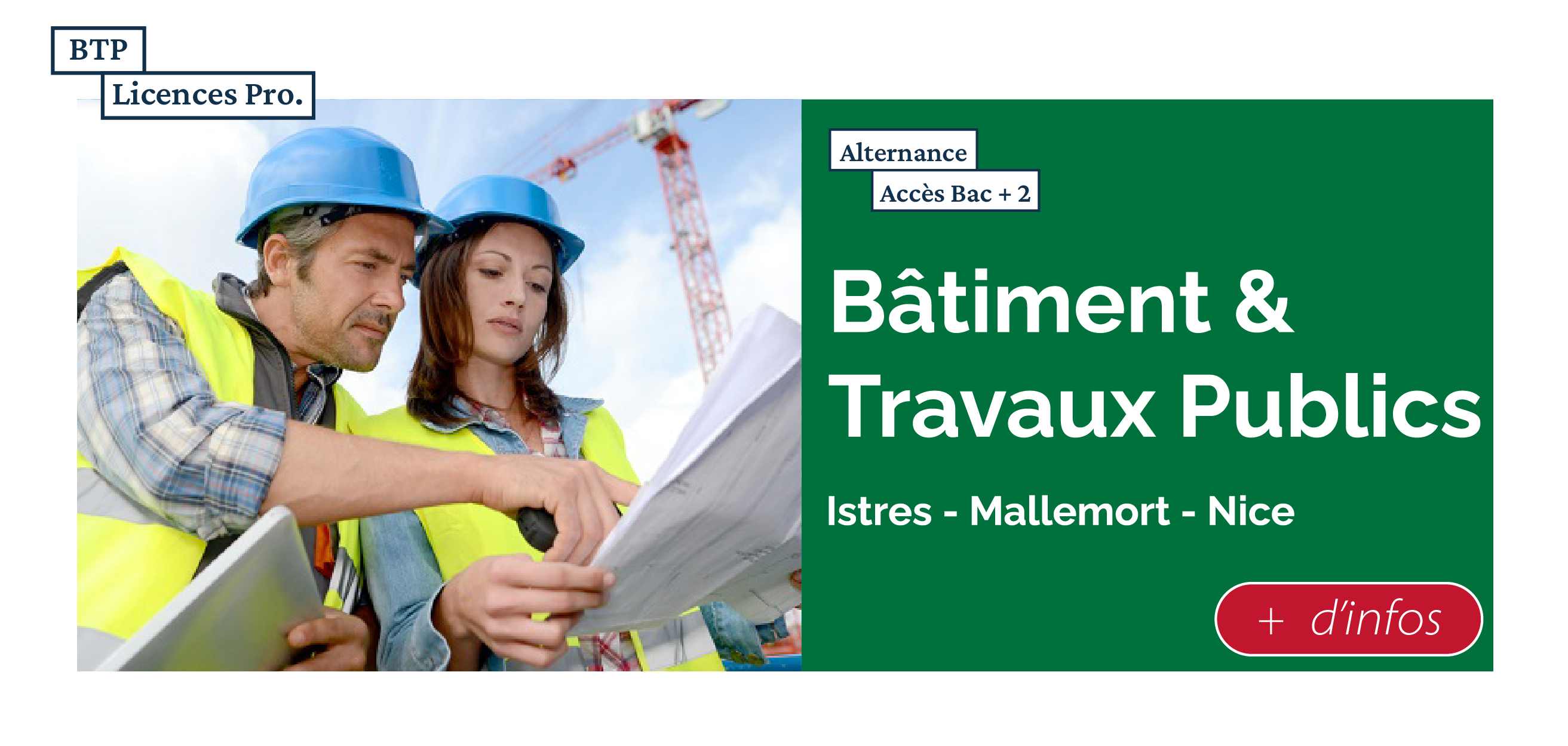  Découvrez les Licences Pro. dans le domaine du BTP en alternance. Accès Bac+2 !