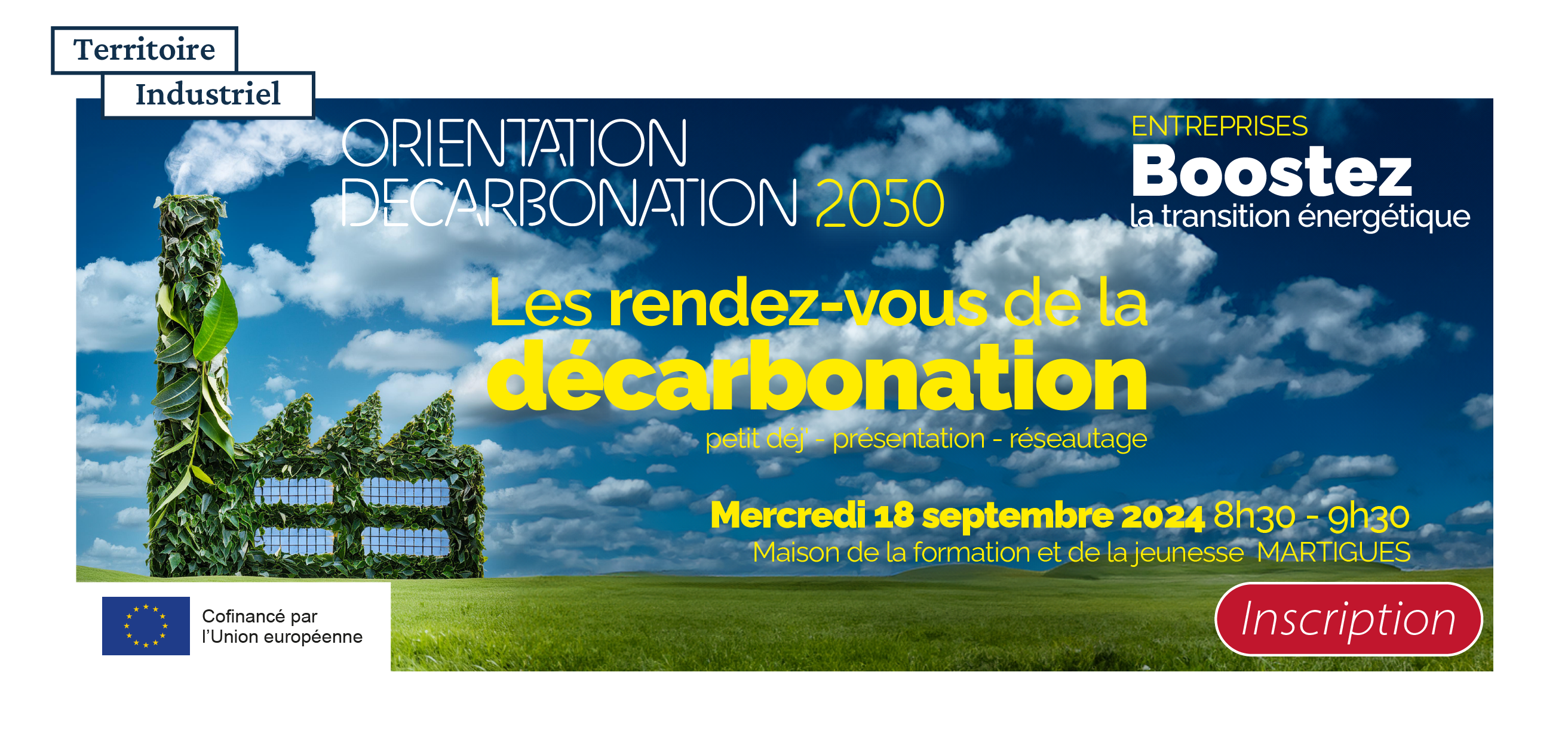  Invitation aux Rendez-vous de la décarbonation le mercredi 18 septembre 2024 de 8h30 à 9h30 à la Maison de la formation et de la jeunesse à Martigues