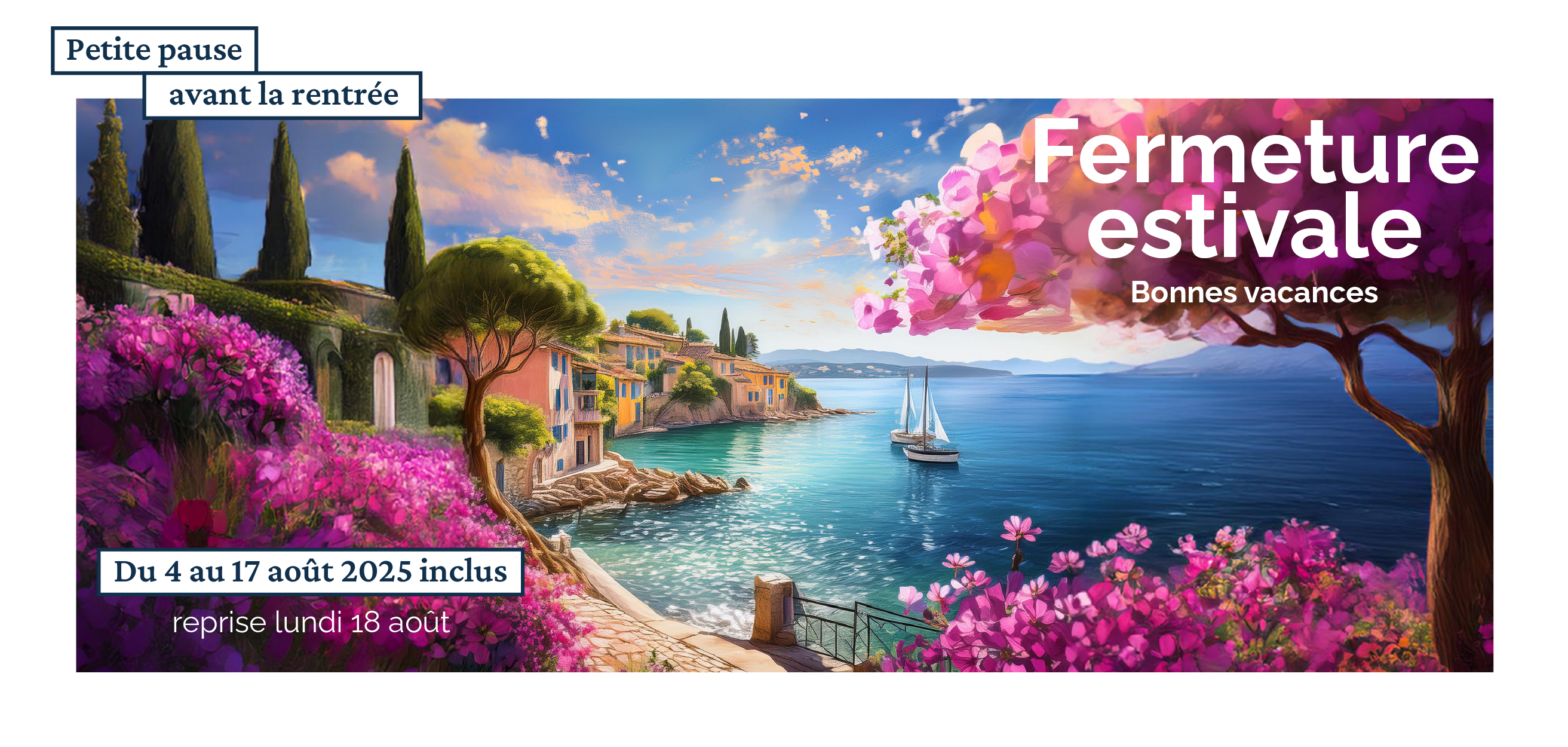  Le Cnam Paca prend des vacances. Fermeture estivale du 4 au 17 août 2025 inclus. Reprise le lundi 18 août. Bonnes vacances. 