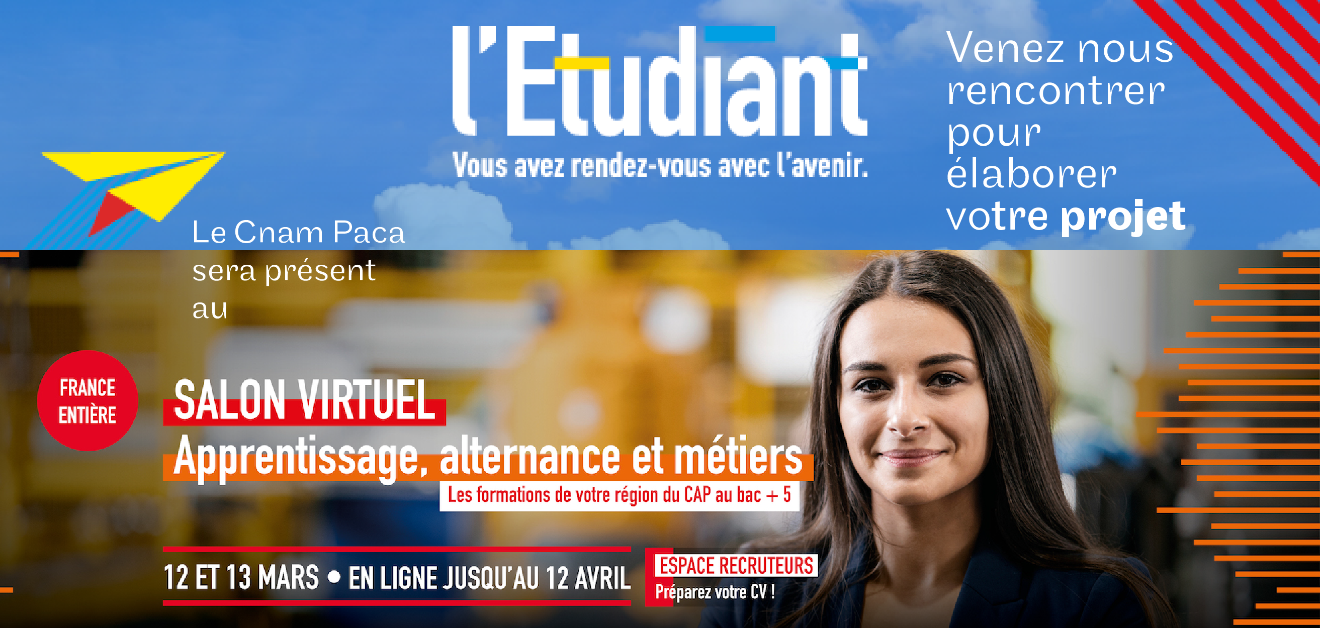 salon virtuel de l'alternance et des métiers de l'étudiant les 12 et 13 mars en ligne jusqu'au 12 avril 2021