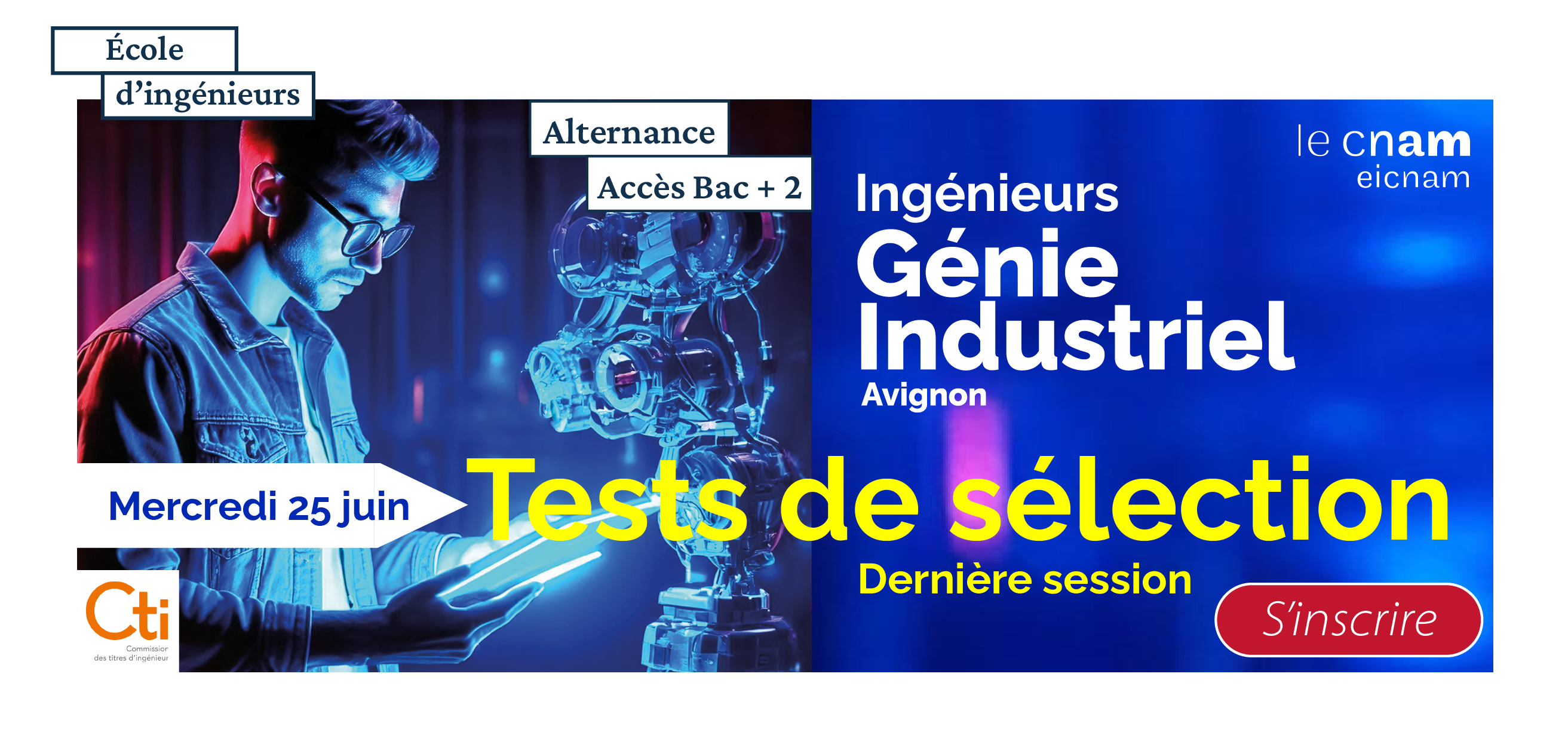 Tests de sélection pour le parcours d’ingénieur en génie industriel au Cnam Paca EiCnam accès Bac+2 à Avignon